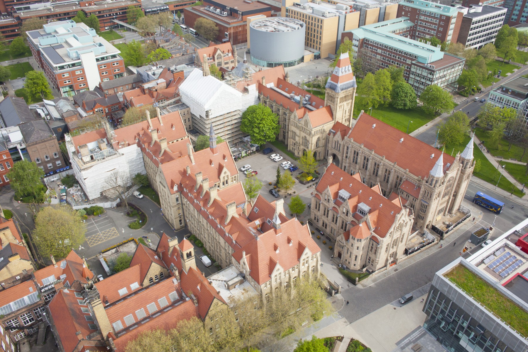 Aerial view of campus