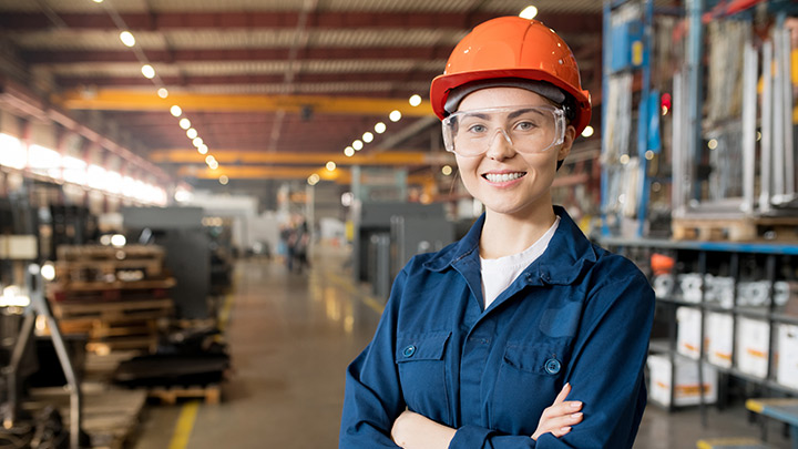 Female working on civil engineering project.