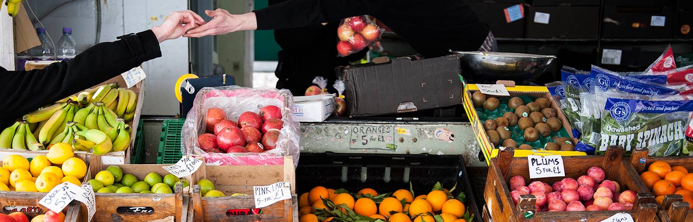 Buying fruit from the market