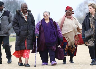 Project co-researchers walking through Alexandra park