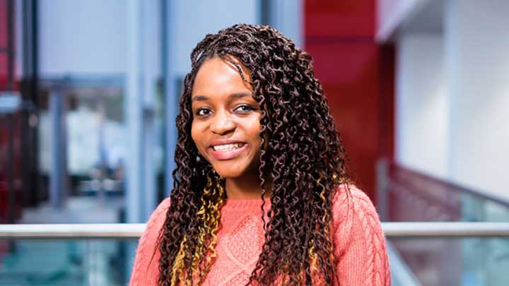 Female student smiling