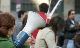 Crowd at a protest 